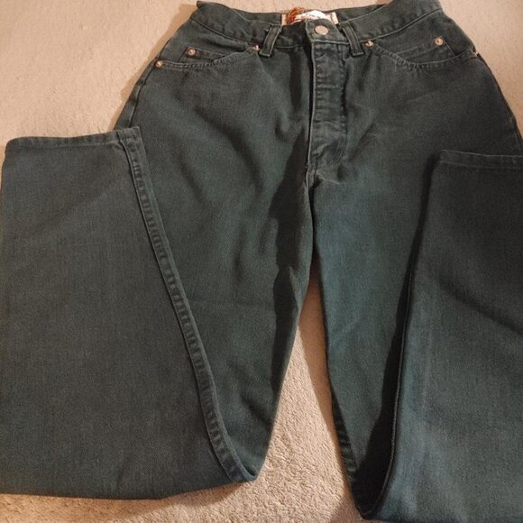 JEANS_Vintage Melbourne Country Green Jeans High Waist Tapered Leg Size 8 - Picture 2 of 4